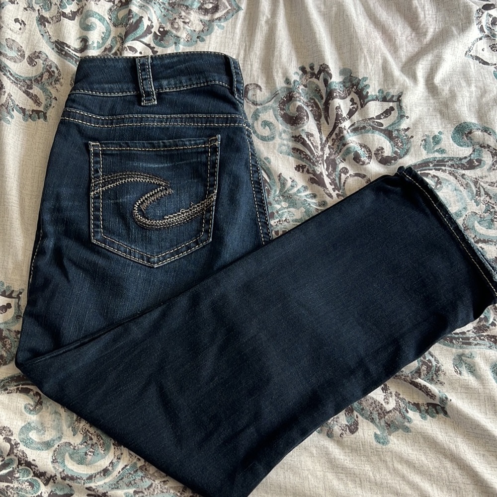 Silver Suki capri Sz 30 L 22 1/2 - Picture 2 of 12